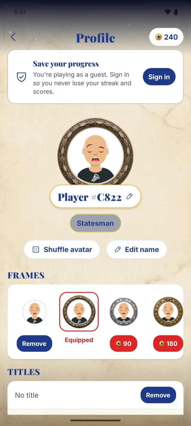 U.S. Presidents Quiz — Profile